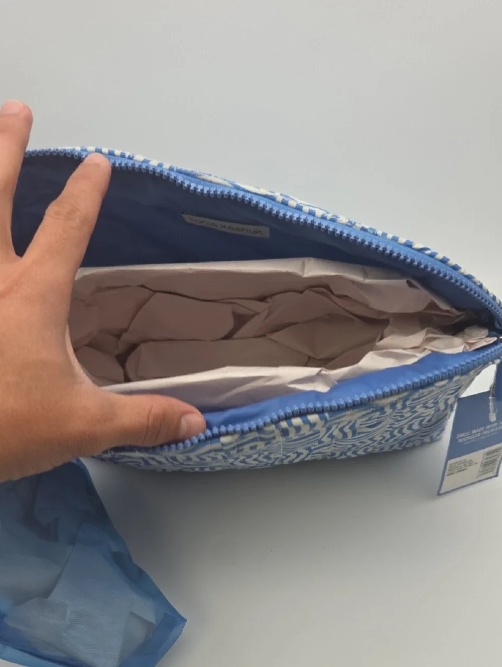 Sonia Kashuk Blue and White Patterned Cosmetic Pouch 2 Pieces